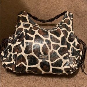 Tru Braccialini Ex-Large Animal Print Leather Bag